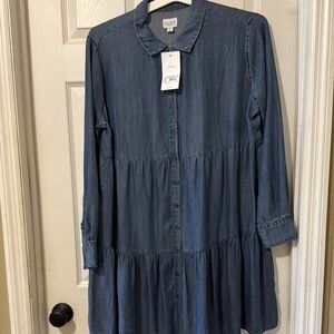 Universal Thread Indigo Denim Tiered Dress
